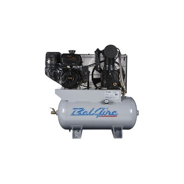 BelAire® - Cast Iron™ 14 hp 2-Stage 30 gal Gasoline Engine Horizontal Truck Air Compressor