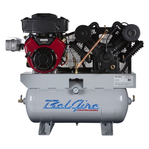 BelAire® - 16 hp 2-Stage 30 gal Gasoline Engine Horizontal Air Compressor