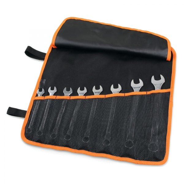 Beta Tools® - 42SLIM/B8NI-Series 8-Piece Thin Open Ends Combination Wrench Set with Durable Polyester Roll-Up Wallet