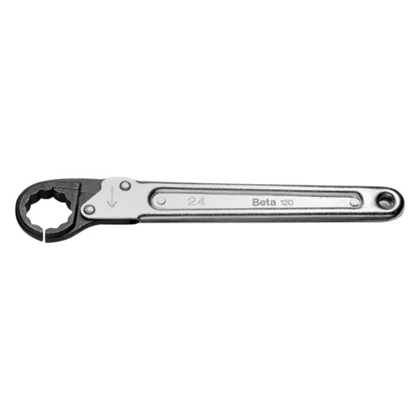 Beta Tools® - 120-Series 14 mm 12-Point Ratcheting Chrome Open Jaw Single End Flare Nut Wrench