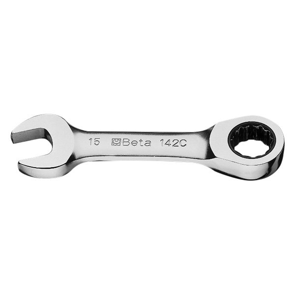 Beta Tools® - 142C-Series 8 mm 12-Point Straight Head Ratcheting Stubby Combination Wrench