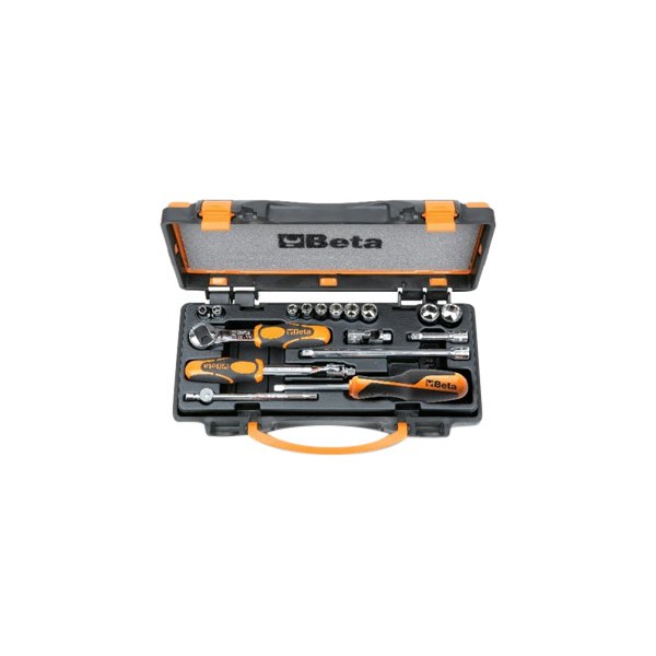 Beta Tools® - 900AS/C10™ Mixed Drive Size 6-Point SAE Ratchet and Socket Set, 17 Pieces