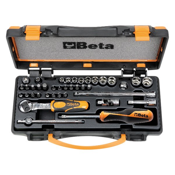 Beta Tools® - 900/C11™ 1/4" Drive 6-Point Metric Ratchet and Socket Set, 39 Pieces