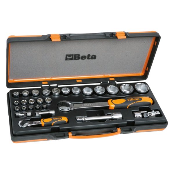 Beta Tools® - 902A/C22™ 1/2" Drive 6-Point Metric Ratchet and Socket Set, 28 Pieces