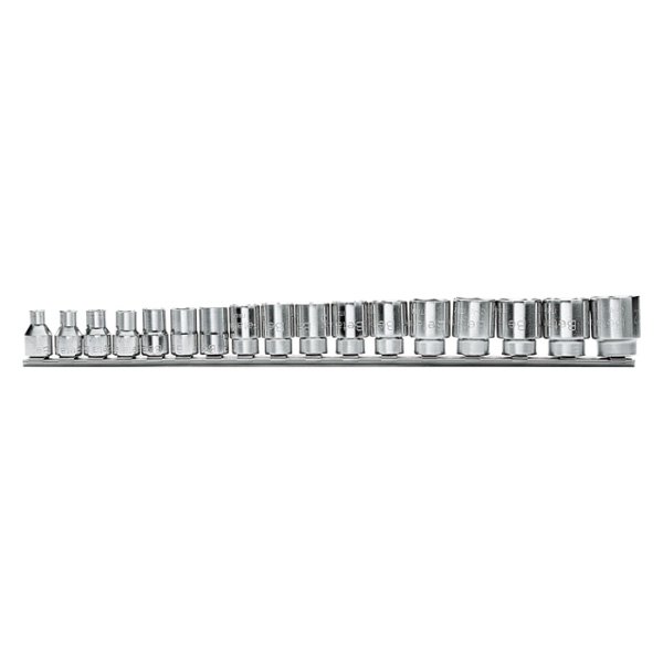 Beta Tools® - 910A/SB17™ 3/8" Drive 6-Point Metric Socket Set with Rail 17 Pieces