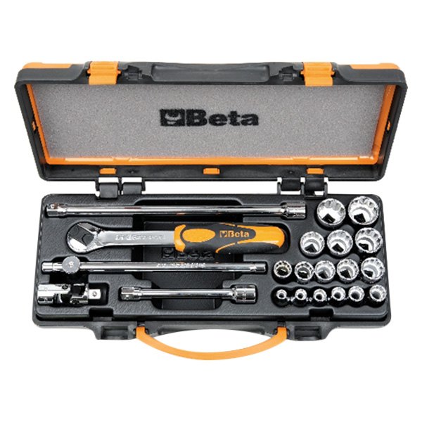 Beta Tools® - 910B/C16™ 3/8" Drive 6-Point Metric Ratchet and Socket Set, 21 Pieces