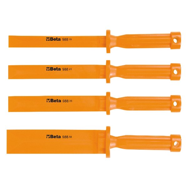 Beta Tools® - 988/K4-Series 4-piece 3/4" to 1-1/2" Scratchproof Plastic Flat Chisel Set