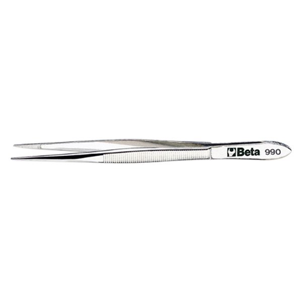 Beta Tools® - 990-Series 130 mm Straight Thin Knurled Point Spring Tweezers