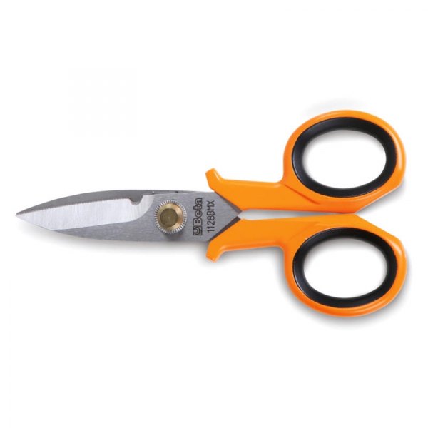 Beta Tools® - 1128BMX-Series Straight Stainless Steel Blades Electrician's Scissors with Microteeth