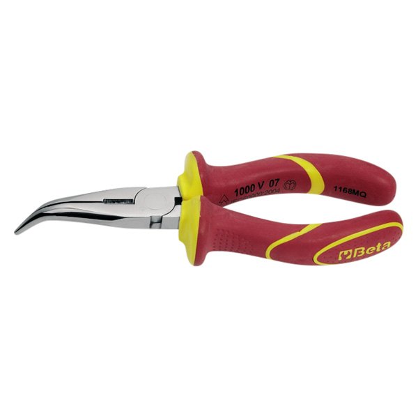 Beta Tools® - 1168MQ-Series™ 6-5/16" Box Joint Bent Jaws Insulated Handle Cutting Needle Nose Pliers