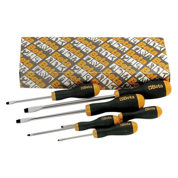 Beta Tools® - BetaEasy 1201/S6-Series 6-piece 3 to 10 mm Multi Material Handle Slotted Screwdriver Set
