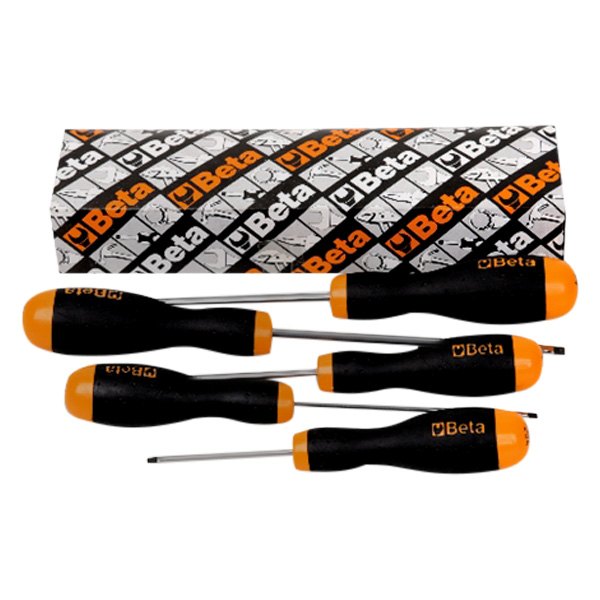 Beta Tools® - BetaEasy 1204/S5-Series 5-piece 2.5 to 6.5 mm Multi Material Handle Slotted Screwdriver Set