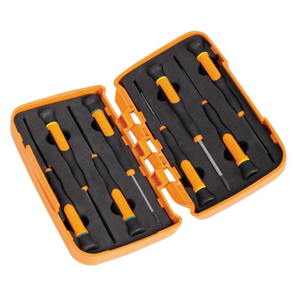 Beta Tools® - 1257LP/S8-Series 8-piece 1.2 to 4 mm Multi Material Handle Precision Slotted Screwdriver Set