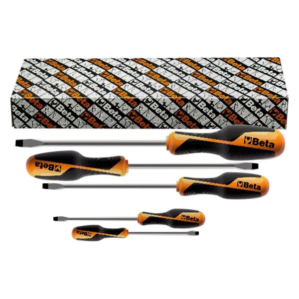 Beta Tools® - BetaGrip 1260/S6-Series 6-piece 2.5 to 8 mm Multi Material Handle Slotted Screwdriver Set