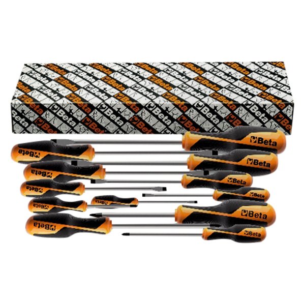 Beta Tools® - BetaGrip 1263/S12-Series 12-piece Multi Material Handle Phillips/Slotted Mixed Screwdriver Set