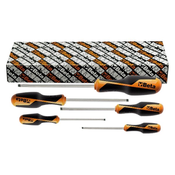 Beta Tools® - BetaGrip 1264/S5-Series 5-piece 2.5 to 6.5 mm Multi Material Handle Slotted Screwdriver Set