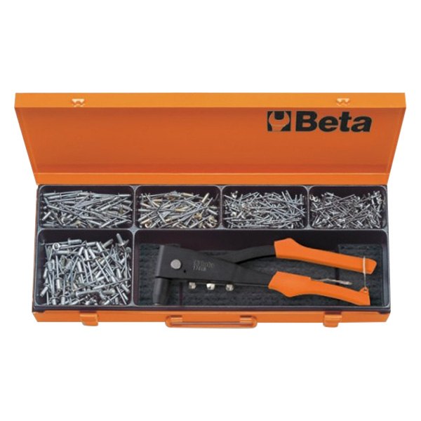 Beta Tools® - 1741B/C5-Series 2.4 to 5 mm Plier Type Blind Rivet Tool with 700 Pieces Aluminium Rivets