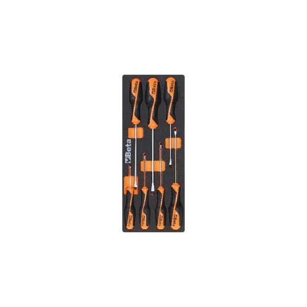 Beta Tools® - M199-Series 7-piece 2.5 to 6.5 mm Multi Material Handle Slotted Screwdriver Set