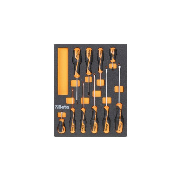 Beta Tools® - M208-Series 10-piece Multi Material Handle Phillips/Slotted Mixed Screwdriver Set