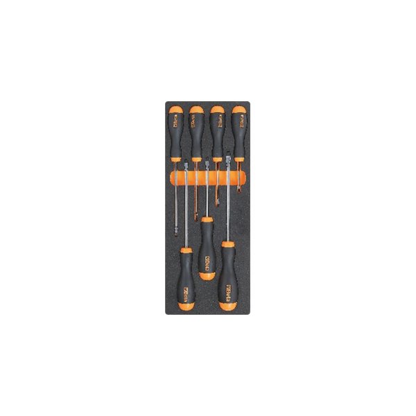 Beta Tools® - M211-Series 7-piece 2.5 to 6.5 mm Multi Material Handle Slotted Screwdriver Set