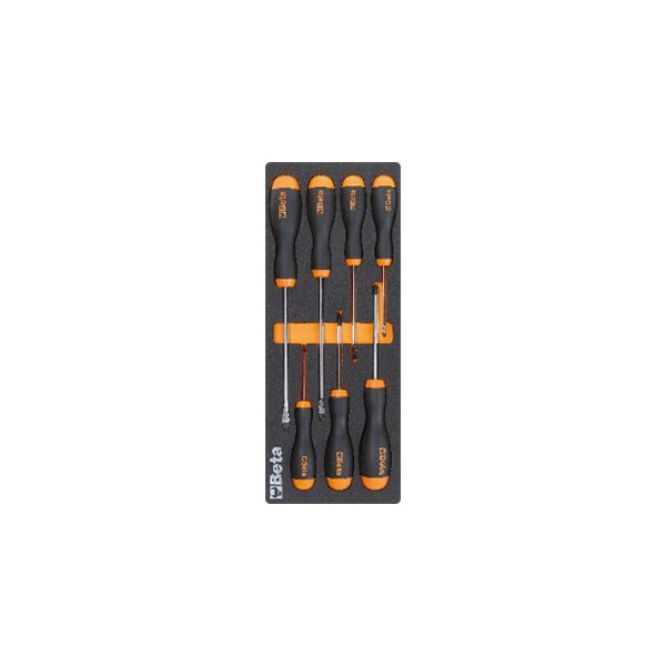 Beta Tools® - M220-Series 7-piece Multi Material Handle Phillips/Slotted Mixed Screwdriver Set