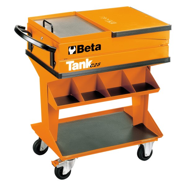 Beta Tools® - C25 Orange Steel 1-Shelf Tank Trolley 