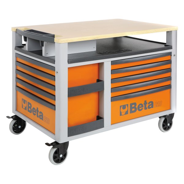 Beta Tools® - C28-Series Orange Supertank Trolley with Worktop & Ten Drawers 
