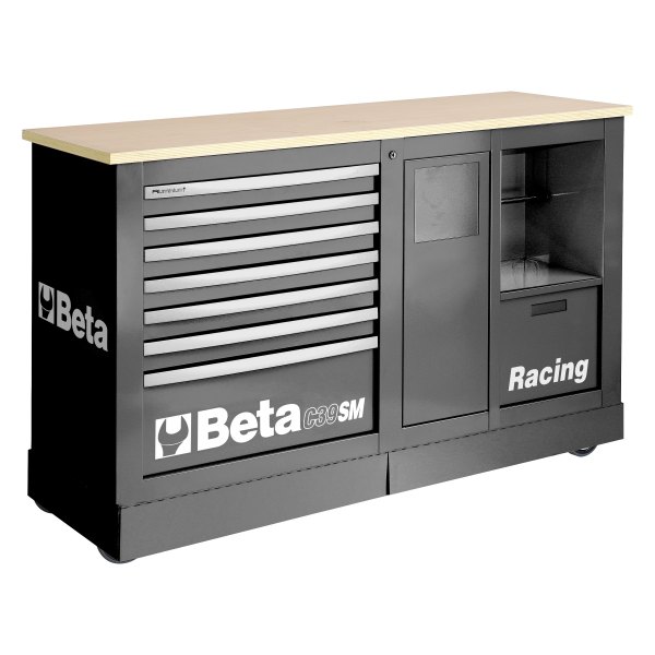 Beta Tools® - C39SM-Series Gray Special Mobile Rolling Tool Cabinet (59" W x 19.69" D x 38.58" H) 