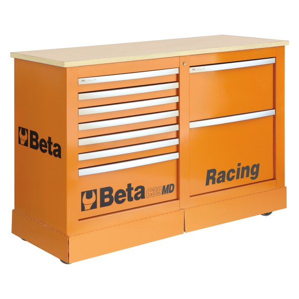Beta Tools® - C39MD-Series Orange Special Mobile Rolling Tool Cabinet (59" W x 19.68" D x 39.58" H) 