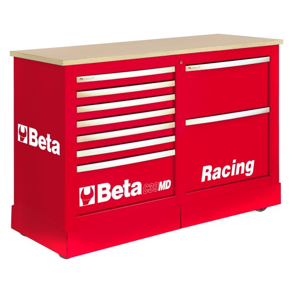Beta Tools® - C39MD-Series Red Special Mobile Rolling Tool Cabinet (59" W x 19.68" D x 39.58" H) 