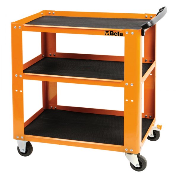 Beta Tools® - C51 Orange Steel 3-Shelf Trolley 