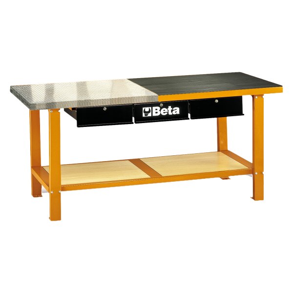Beta Tools® - C56M-Series Orange 3-Drawer Workbench (25-13/64" W x 79" L x 34" H) 