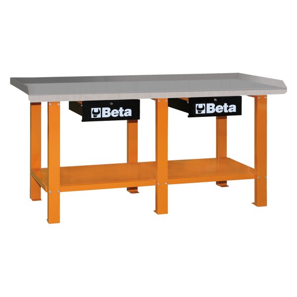 Beta Tools® - C56-Series Orange 2-Drawer Workbench (25" W x 79" L x 37" H) 