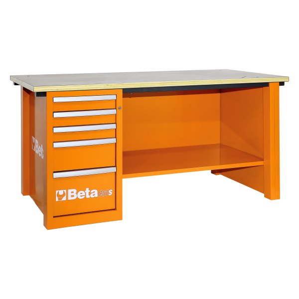 Beta Tools® - C57S-Series MasterCargo™ Orange 5-Drawer Workbench (31" W x 75" L x 26-3/8" H) 