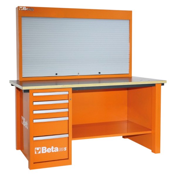 Beta Tools® - C57SA-Series MasterCargo™ Orange 5-Drawer Workbench with Tool Storage Board (31" W x 75" L x 71" H) 