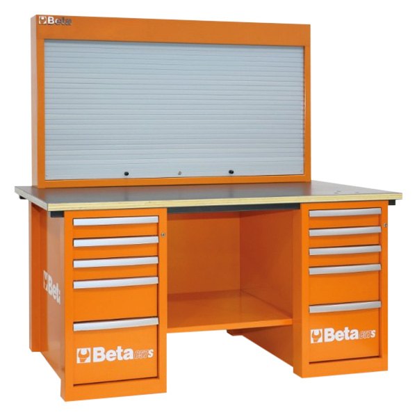 Beta Tools® - C57S-Series MasterCargo™ Orange 5-Drawer Workbench with Tool Storage Board (31" W x 75" L x 71" H) 