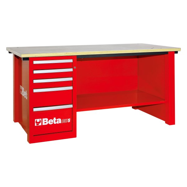 Beta Tools® - C57S-Series MasterCargo™ Red 5-Drawer Workbench (31" W x 75" L x 26-3/8" H) 