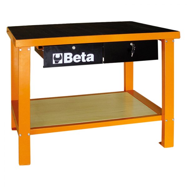 Beta Tools® - C58M-Series Orange 2-Drawer Workbench (25" W x 49" L x 34" H) 