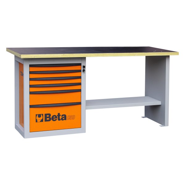 Beta Tools® - C59-Series Orange 6-Drawer Endurance Workbench (27-9/16" W x 79" L x 36-21/32" H) 