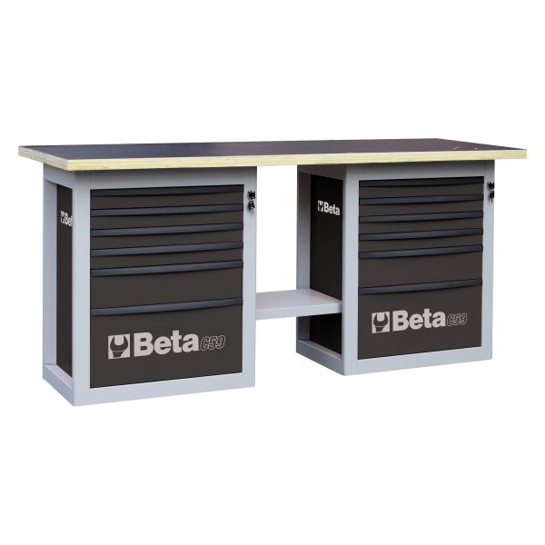 Beta Tools® - C59-Series Gray 12-Drawer Endurance Workbench (27-9/16" W x 79" L x 36-21/32" H) 