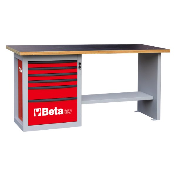 Beta Tools® - C59-Series Red 6-Drawer Endurance Workbench (27-9/16" W x 79" L x 36-21/32" H) 