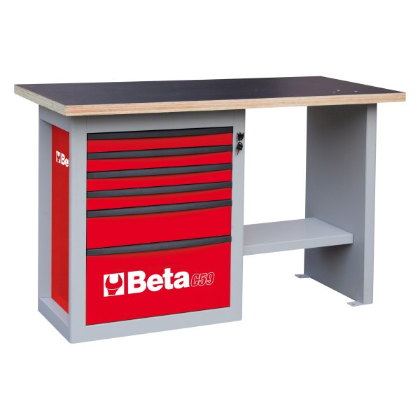 Beta Tools® - C59-Series Red 6-Drawer Endurance Workbench (27-9/16" W x 59" L x 36-21/32" H) 