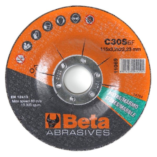 Beta Tools® - 4-1/2" x 1/4" x 7/8" Depressed Centre Stone and Marble Cut-Off Wheel