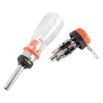 BikeMaster® - 14-piece Multi Material Handle Built-In Measuring Tape Multi-Bit Screwdriver Kit