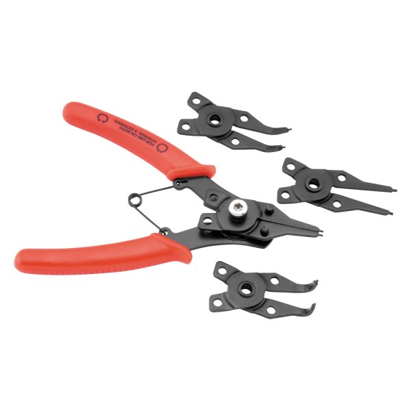 BikeMaster® - 5-piece 45°/90° Straight & Bent 1 to 1.5 mm Replaceable Tips Internal/External Spring Loaded Snap Ring Pliers Kit