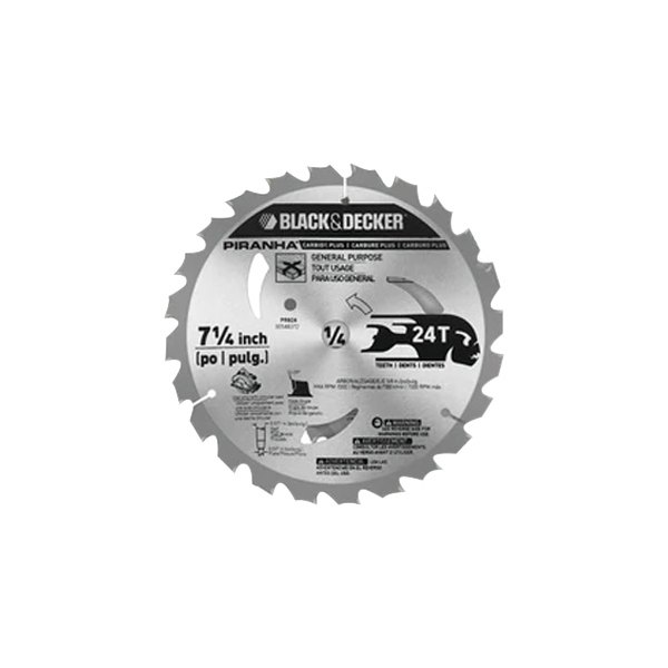Black & Decker® - Piranha™ 7-1/4" 24T Carbide ATB Circular Saw Blade