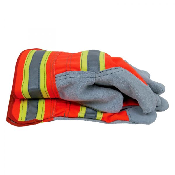 BlackCanyon Outfitters® - Large Hi-Viz Yellow/Orange Split Cowhide Leather Work Gloves