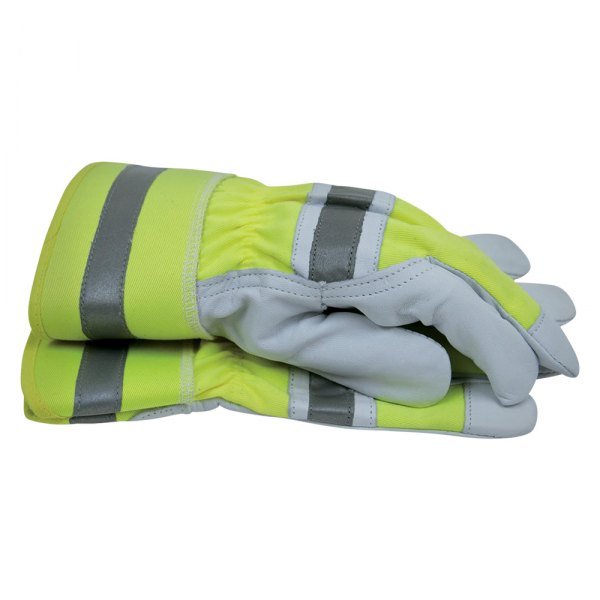 BlackCanyon Outfitters® - Large Hi-Viz Lime/Gray/Black Goatskin Leather Gloves