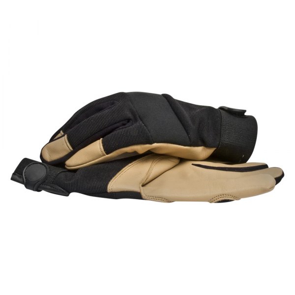 BlackCanyon Outfitters® - Large Flex Back Black/Beige Goatskin Leather Gloves