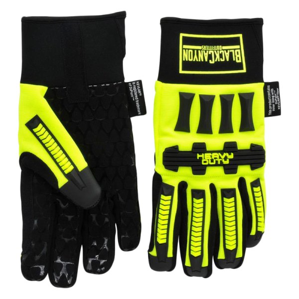 BlackCanyon Outfitters® - Large Hi-Viz Black/Yellow Polyurethane Impact Resistant Gloves